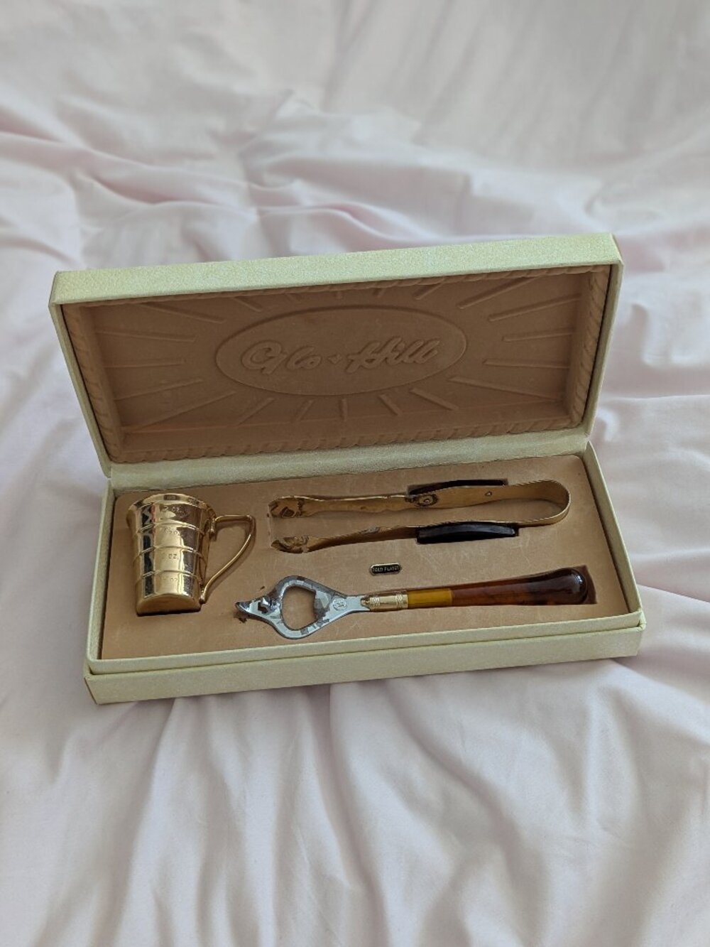 Glo-Hill Vintage Gold Plated Barware Set 3 Pc
